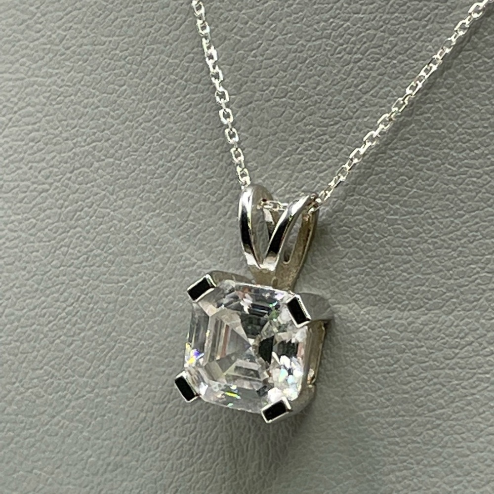 Classic Sterling Sliver and CZ Pendant Necklace